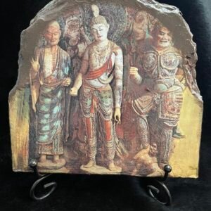 Dunhuang Mogao Grottoes Sculpture and Mural Series Slate Paintings  Home Decor  Size 20×20 cm