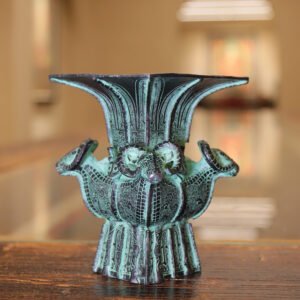 Imitation Ancient Bronze Square Zun Ornament for Home and Living Room