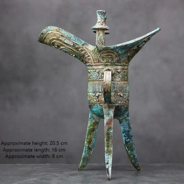 Imitation Archaic Bronze Ware, Jue - shaped Bronze Cup, Ancient Ornament, Decorative Item, Wine Vessel