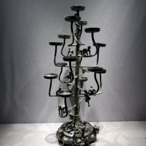 Tongxiangde Imitation Archaic Bronze Ware Ornament, Warring - States - Period Lamp, Fifteen - branched Connected - cup Lamp, Tree - shaped Connected - branch Bronze Lamp