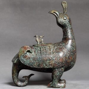Antique - styled Bronze Jin Marquis Bird Zun, Pure Copper Bird Zun, Home Craft Ornament