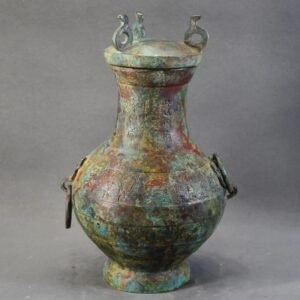 Antique - styled Bronze Ware Han Dynasty Inscribed Round Pot, Retro Decorative Craft Ornament for Chinese - style Clubs, Collectible