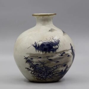 Qing Dynasty Qianlong - Style Blue - and - White Jiangnan Water Town Apple Zun, Antique Porcelain, Curio Collection, Chinese - Style Classic Home DecorationQing Dynasty Qianlong - Style Blue - and - White Jiangnan Water Town Apple Zun, Antique Porcelain, Curio Collection, Chinese - Style Classic Home Decoration