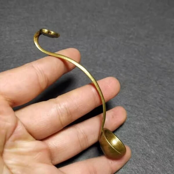 Antique Curio & Scholar's Object, Bronze Ware Collection, Imitation Brass Ruyi - Handle Water Ladle, Small Bronze Ladle, Incense Powder Ladle, Water Container Ladle - Image 2