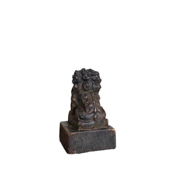 Antique Second - hand Lion Seal, Old Bronze Ware, Imitation Aged Old Item, Guardian Lion, Study Decoration, Square Copper Piece - Image 4
