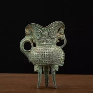 Antique Collection Bronze Three - legged Double - eared Retro Living Room Imperial Cup, Auspicious Beast Decorative Ornament