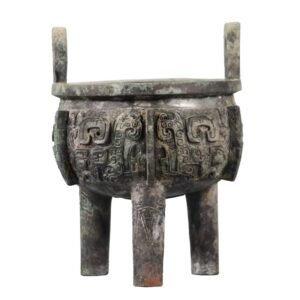 Zhou Ding Bronze Ware Ornament, Shang Dynasty Ge Ding, Ritual Vessel, Food Vessel, Imitation of Ancient Style with Aged - look, Antique Curio