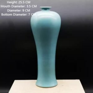 Ming Dynasty Wanli Period Peacock Green Glazed Beauty Vase - Chinese Classical Plum Vase, Freehand Flower Arrangement, Living Room Decor & Display