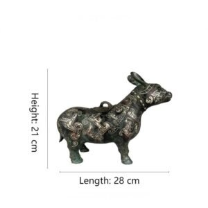 Zhou Ding Imitation Archaic Bronze Ware Ornament, Silver - inlaid Warring States Period Xi Zun (Ancient Wine - holding Vessel, Ritual Vessel)